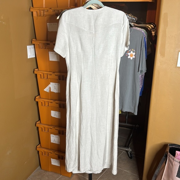 Orvis Tan Linen Button Dress Size 8 - Picture 9 of 9